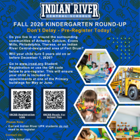IRCSD Kindergarten Round-Up flyer